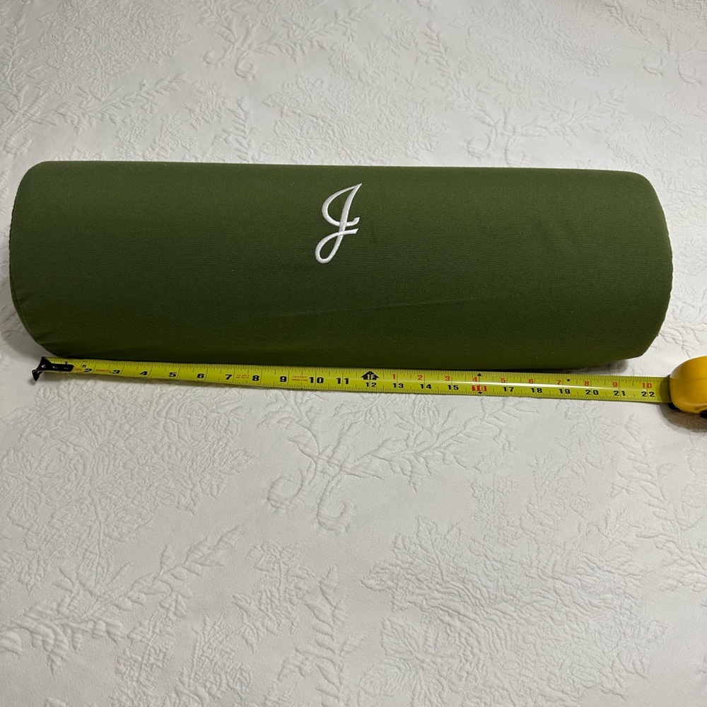 Green Monogramed "J" Yoga/Sunbathing Pillow